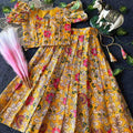 Kids Kalamkari Kota checks lehenga – White, Blue, Yellow – 1 to 15 years – Arhas Couture