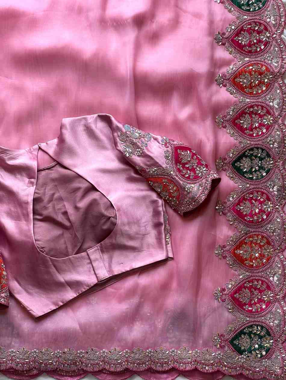 Fancy tissue aplique saree – colour 2 – Arhas Couture