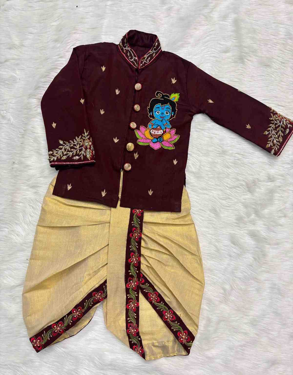 Raw silk kurta family outfit – shimmer dhoti – Arhas Couture
