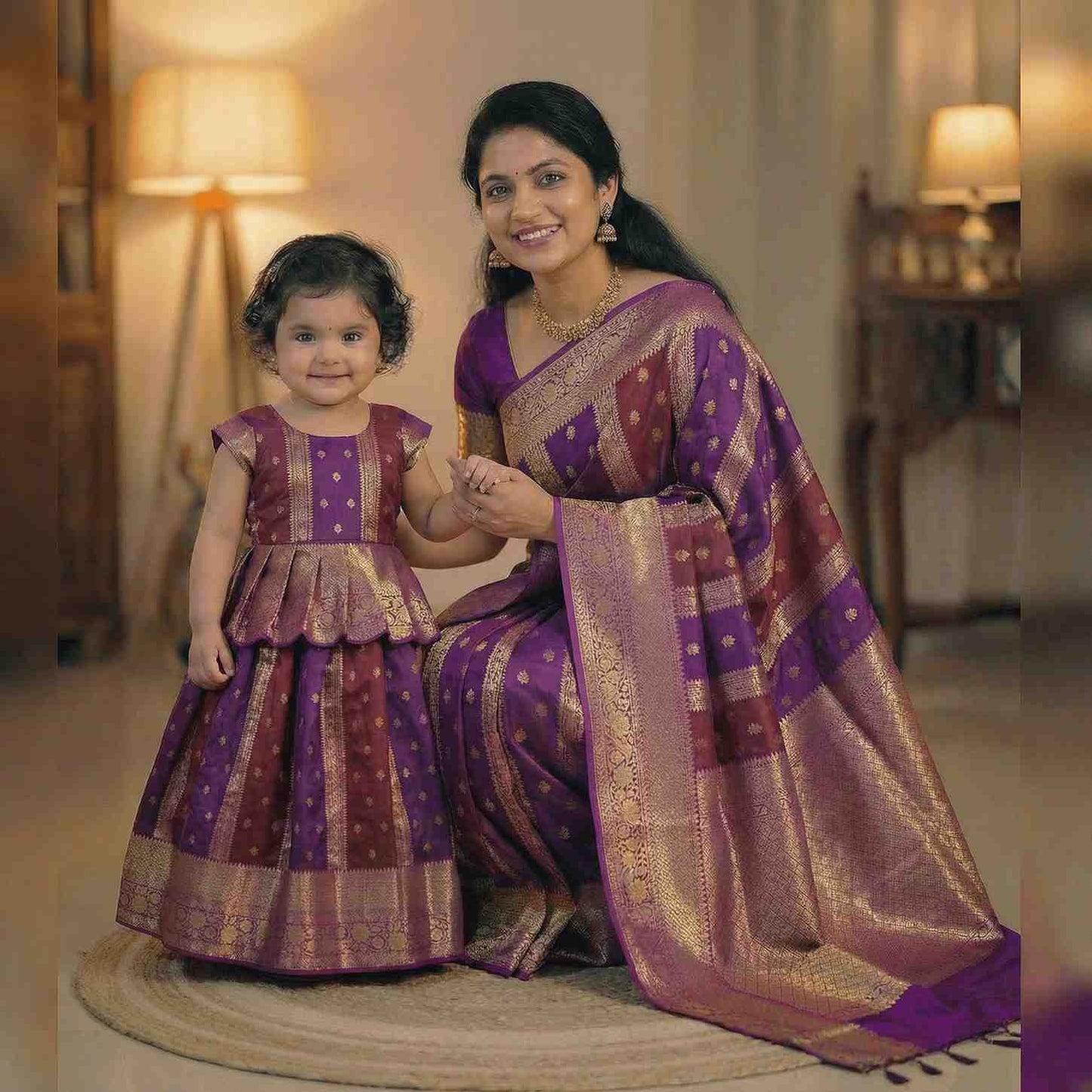 Semi Kanchi tissue family outfit – colour 1 – Arhas Couture