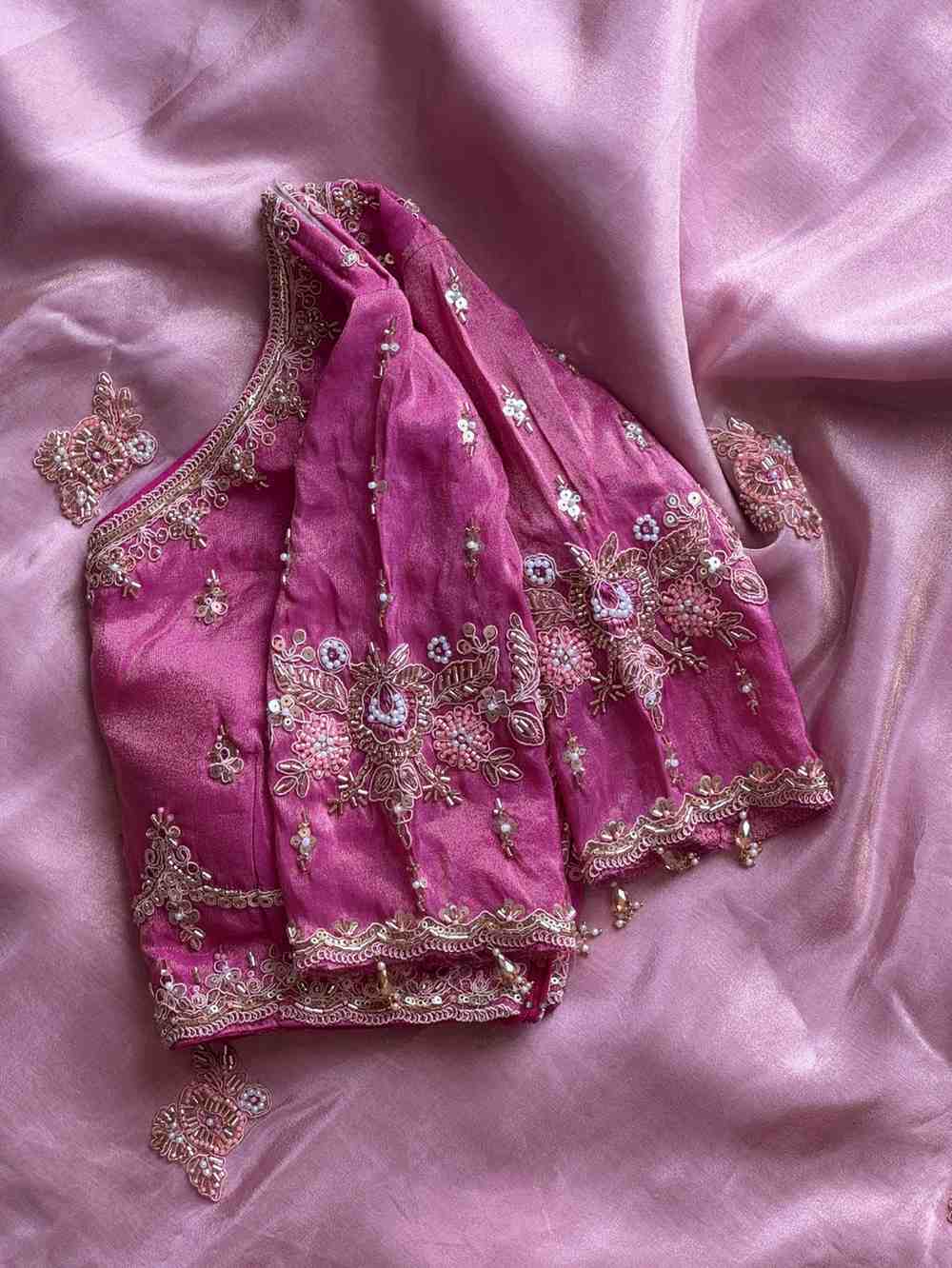 Fancy nylon tissue crepe saree – colour 2 – Arhas Couture