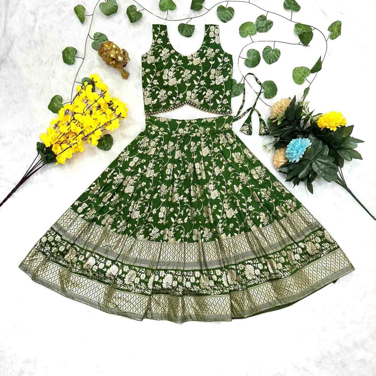 Kid’s Dyeable Dola Silk Lehanga