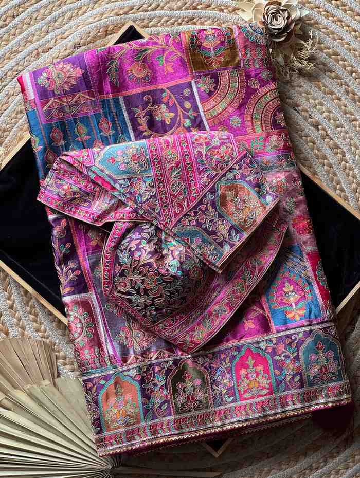 Fancy crepe saree – colour 3 – Arhas Couture