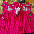 Kids Viscose crepe gown with swan maggam work – 1 to 15 years – Arhas Couture