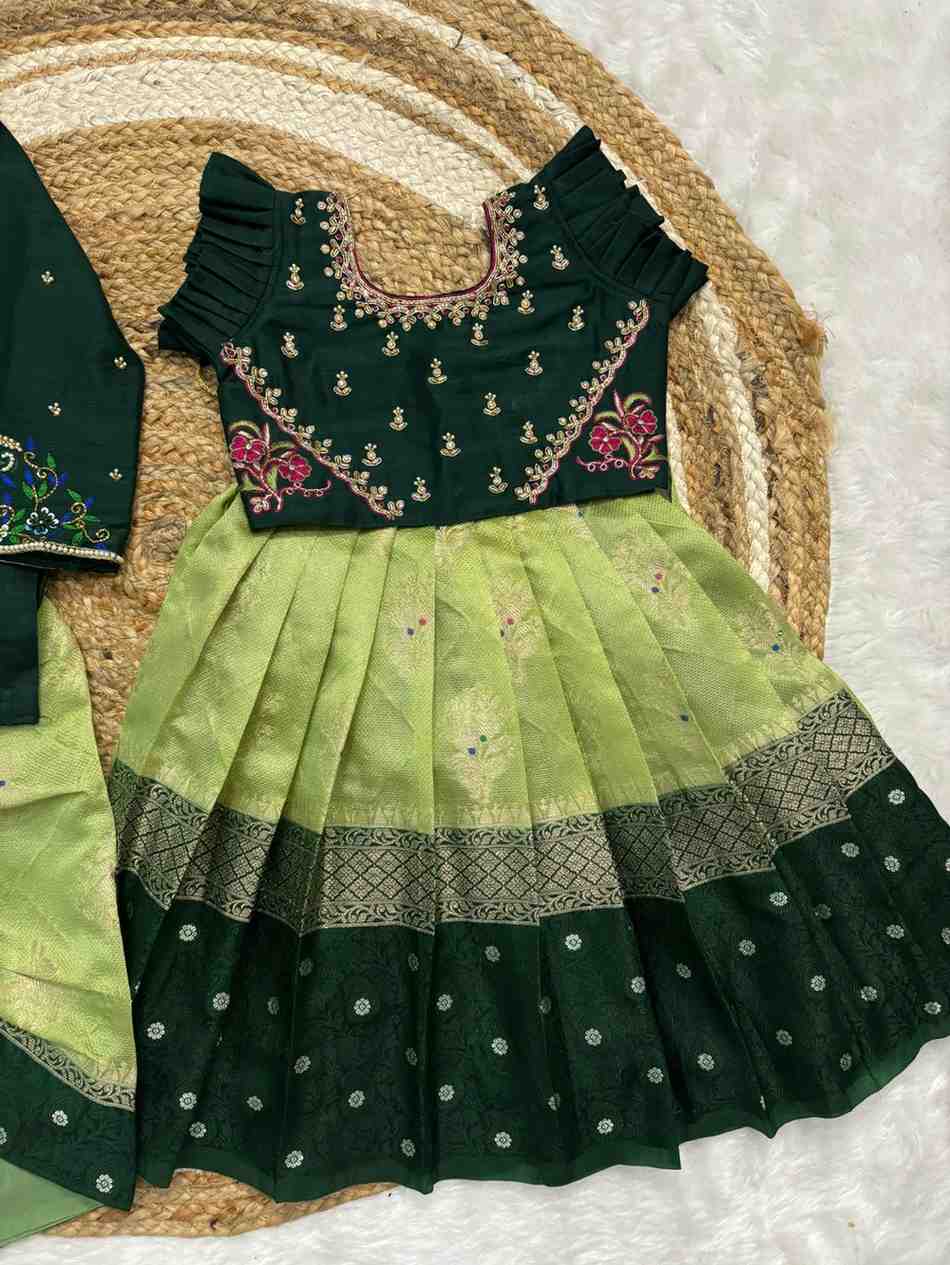 Soft Banarasi silk family outfits by Arhas Couture