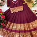 Kids Narayanpet lehenga – pink – Arhas Couture