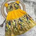 Kids Paithani gown – blue – Arhas Couture