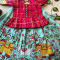 Kids Viscose tissue lehenga – blue – Arhas Couture