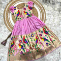 Kids Paithani gown – green – Arhas Couture