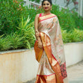 Brush Painted Banarasi Tissue Silk Sarees