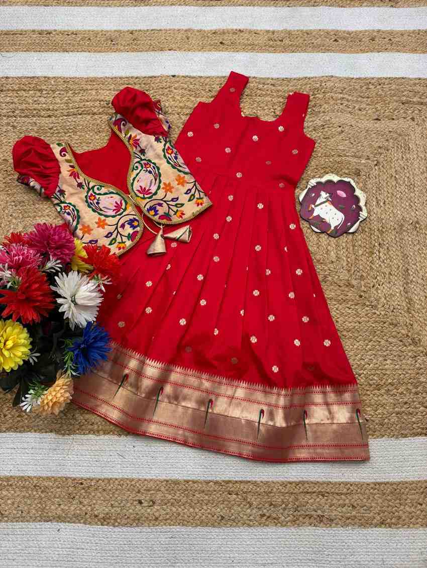 Kid's Paithani Zari Gowns