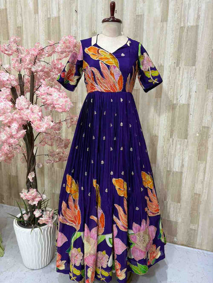 Designer Floral Work Gowns