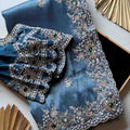 Fancy soft shimmer tissue saree with Aari and sequins handwork – Arhas Couture