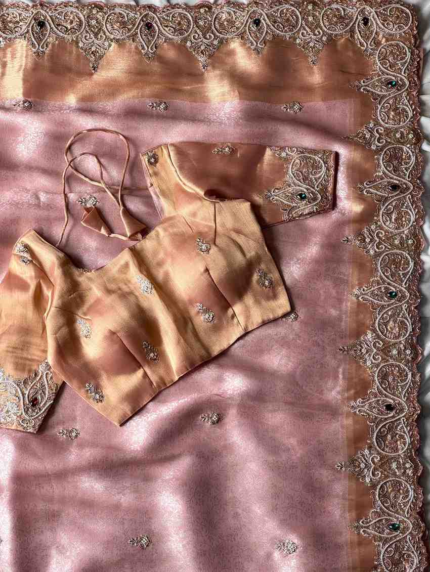 Fancy tissue silk saree – colour view – Arhas Couture
