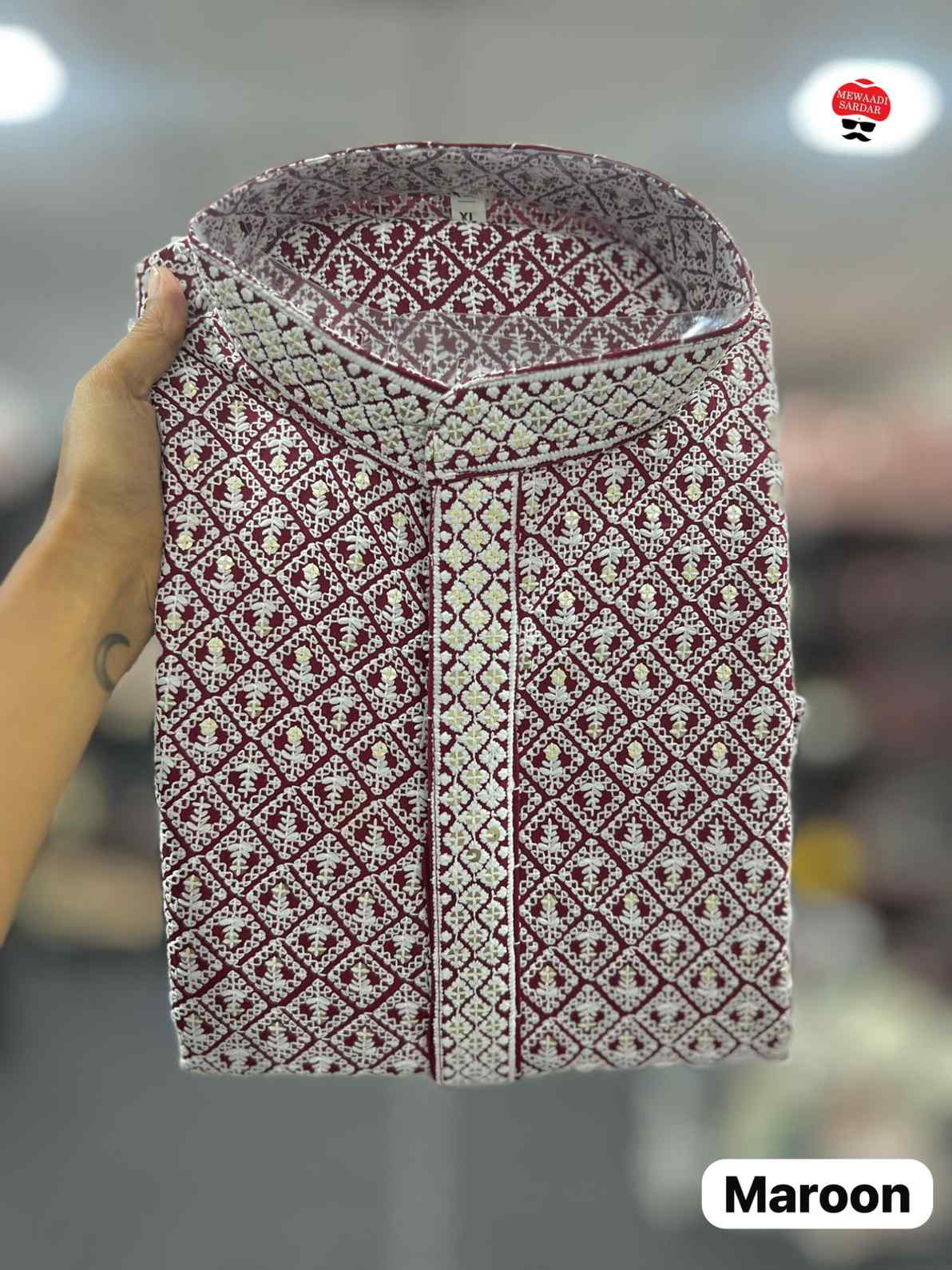 Men's Chickenkari Rayon Kurta Sets