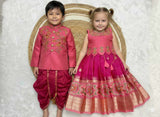 Kid's Banarasi Silk Family Outfits