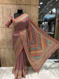 Ajrakh Print Chinnon Saree