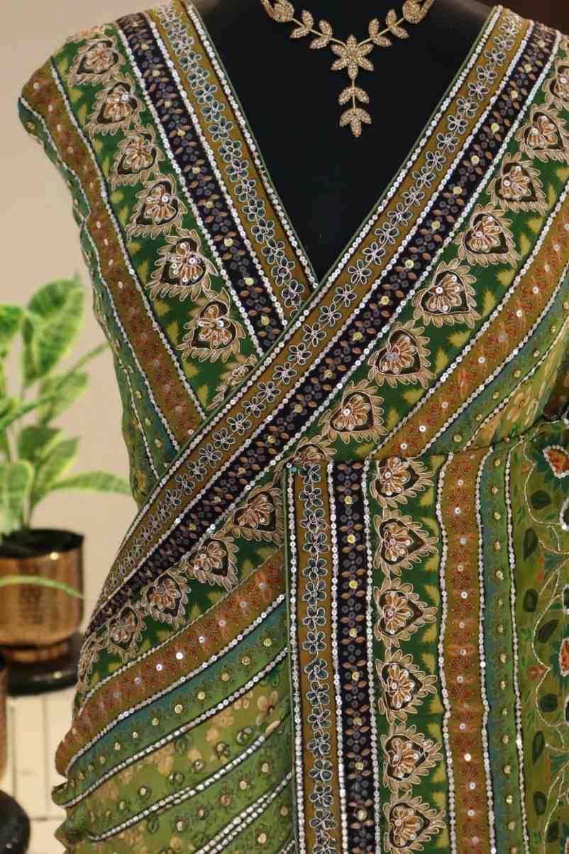 Fancy floral Georgette sarees by Arhas Couture