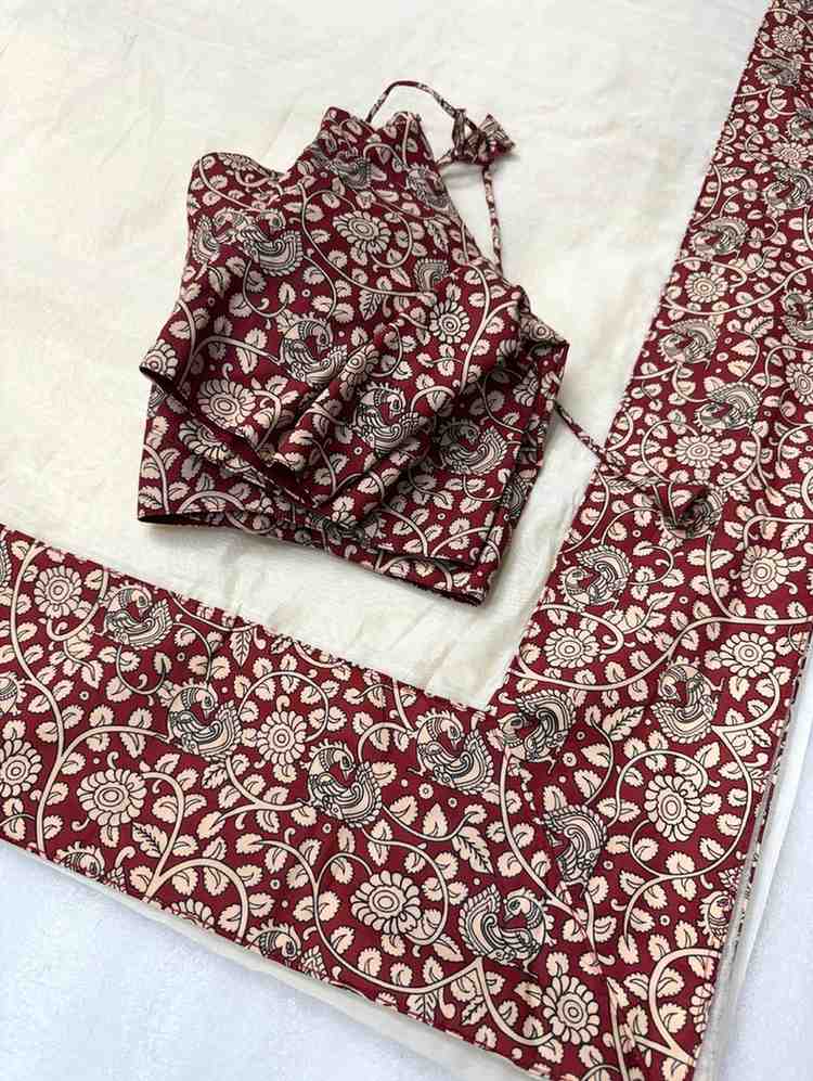 Fancy Chanderi Kalamkari saree – colour 2 – Arhas Couture