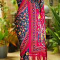 Fancy Gaji silk Patola saree with Khaddi zari pallu – Arhas Couture