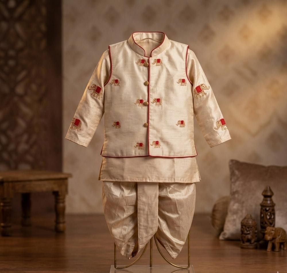 Raw silk family outfit – colour 2 – Arhas Couture