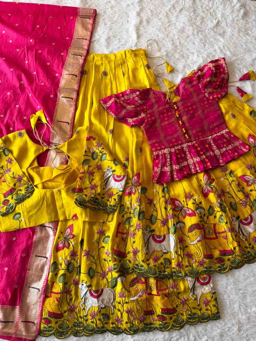 Viscose tissue family outfit – yellow – Arhas Couture
