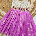 Kids Banarasi raw silk frocks by Arhas Couture