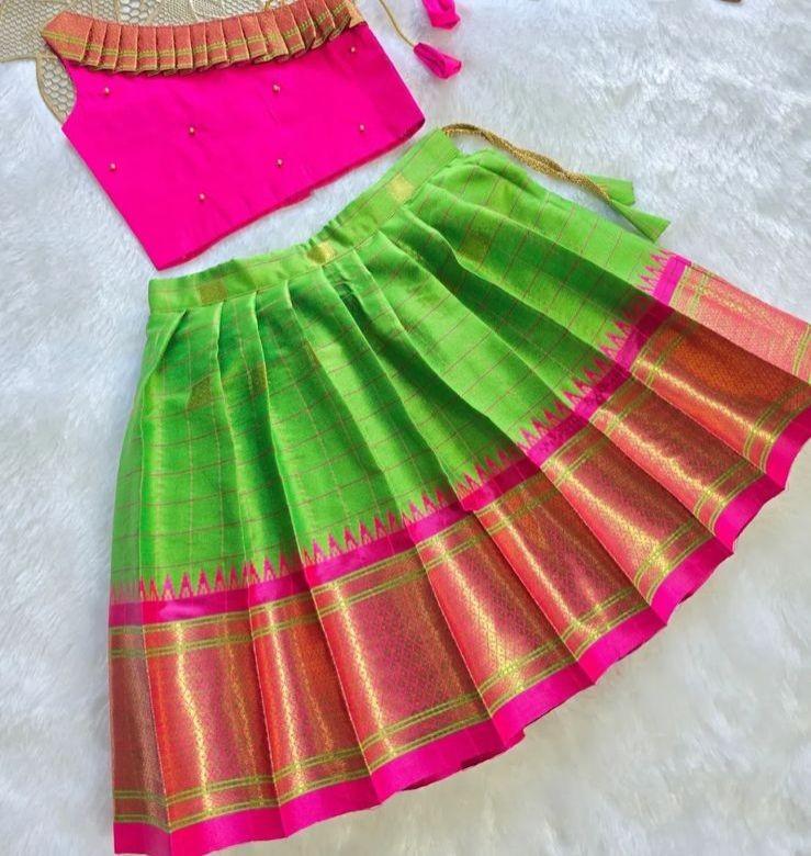 Kids designer lehenga – royal blue – Arhas Couture