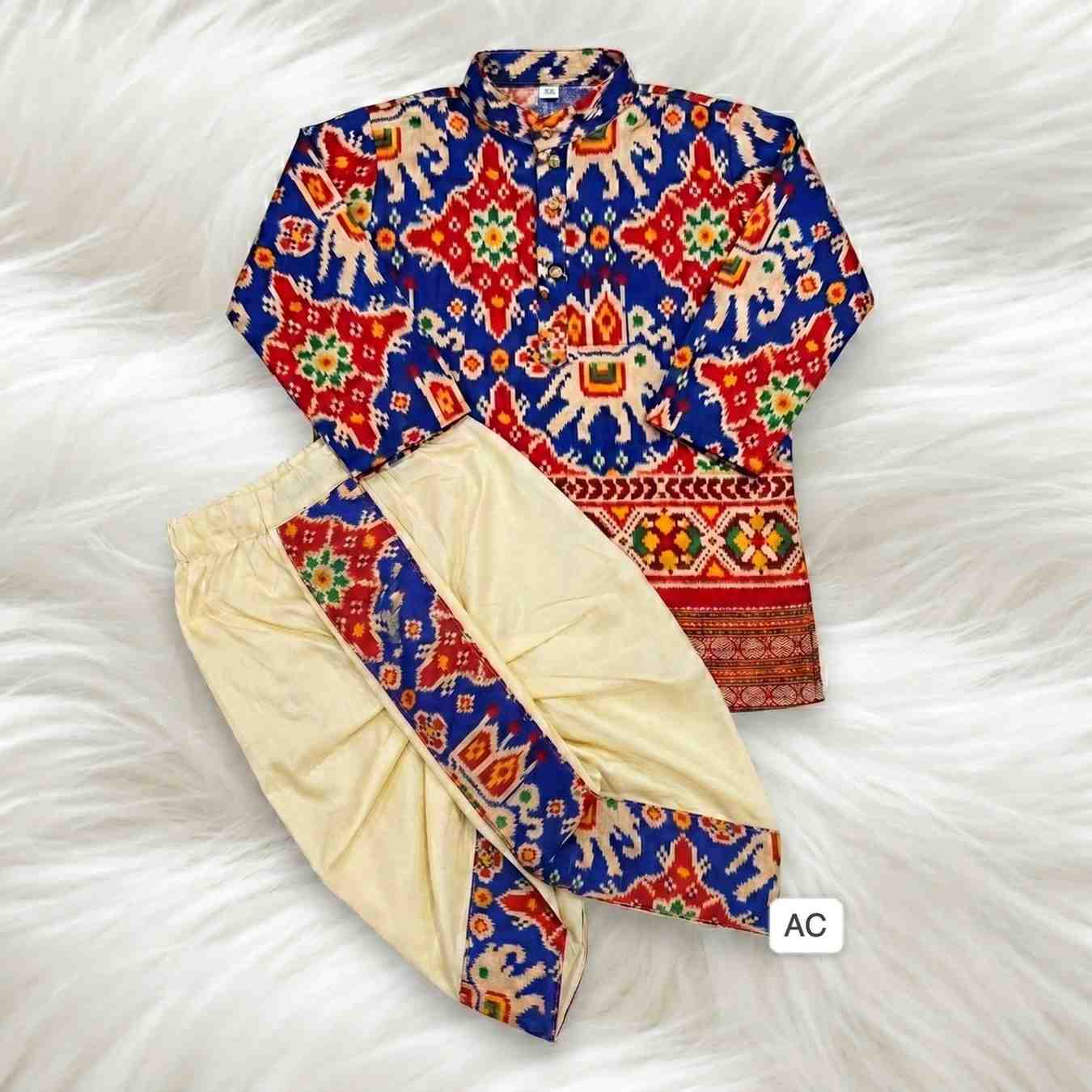 Semi silk Patola family outfit – colour 3 – Arhas Couture
