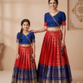 Banarasi raw silk family outfit – girls and Mom – Arhas Couture