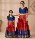 Banarasi raw silk family outfit – girls and Mom – Arhas Couture
