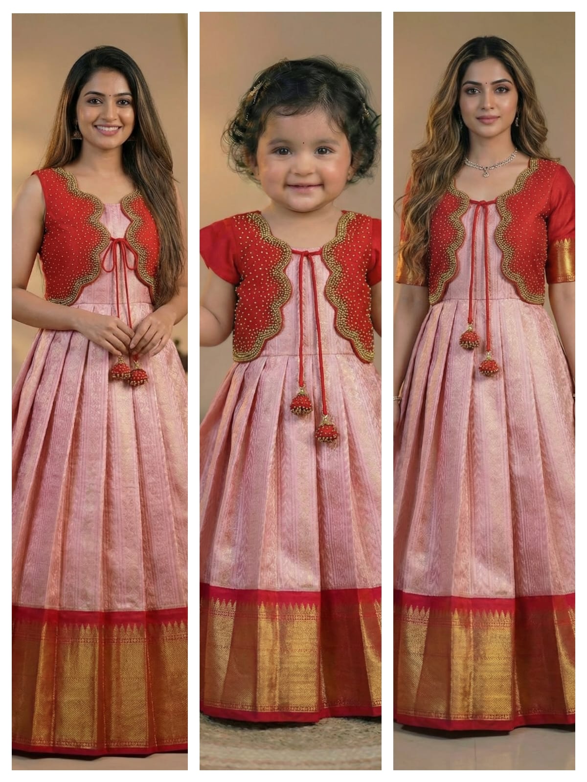 Banarasi family outfit – aari work detail – Arhas Couture
