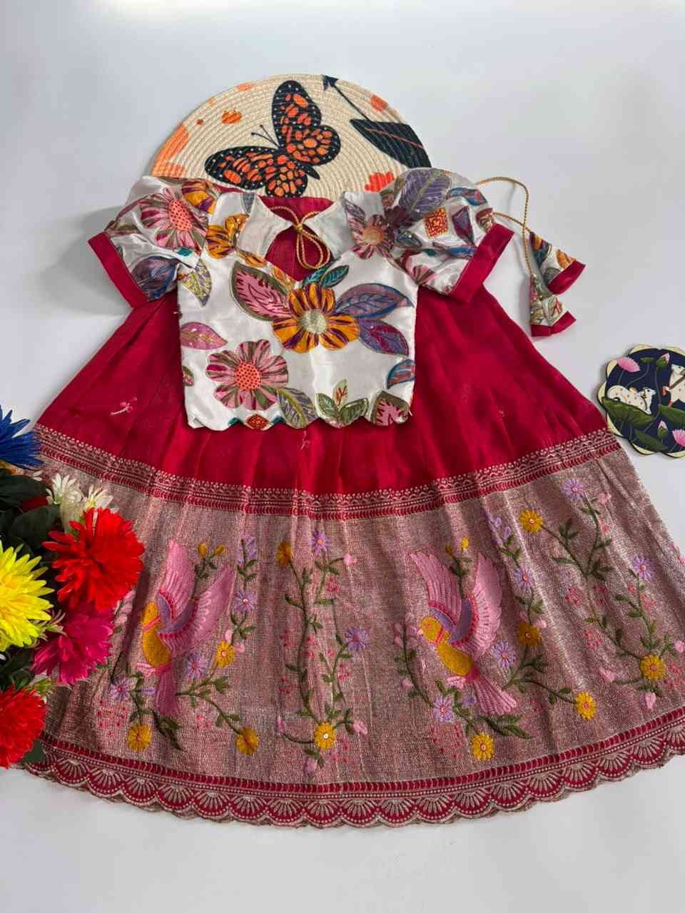 Kid's Tissue Silk Lehengas