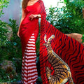 Satin Crepe Striped Saree