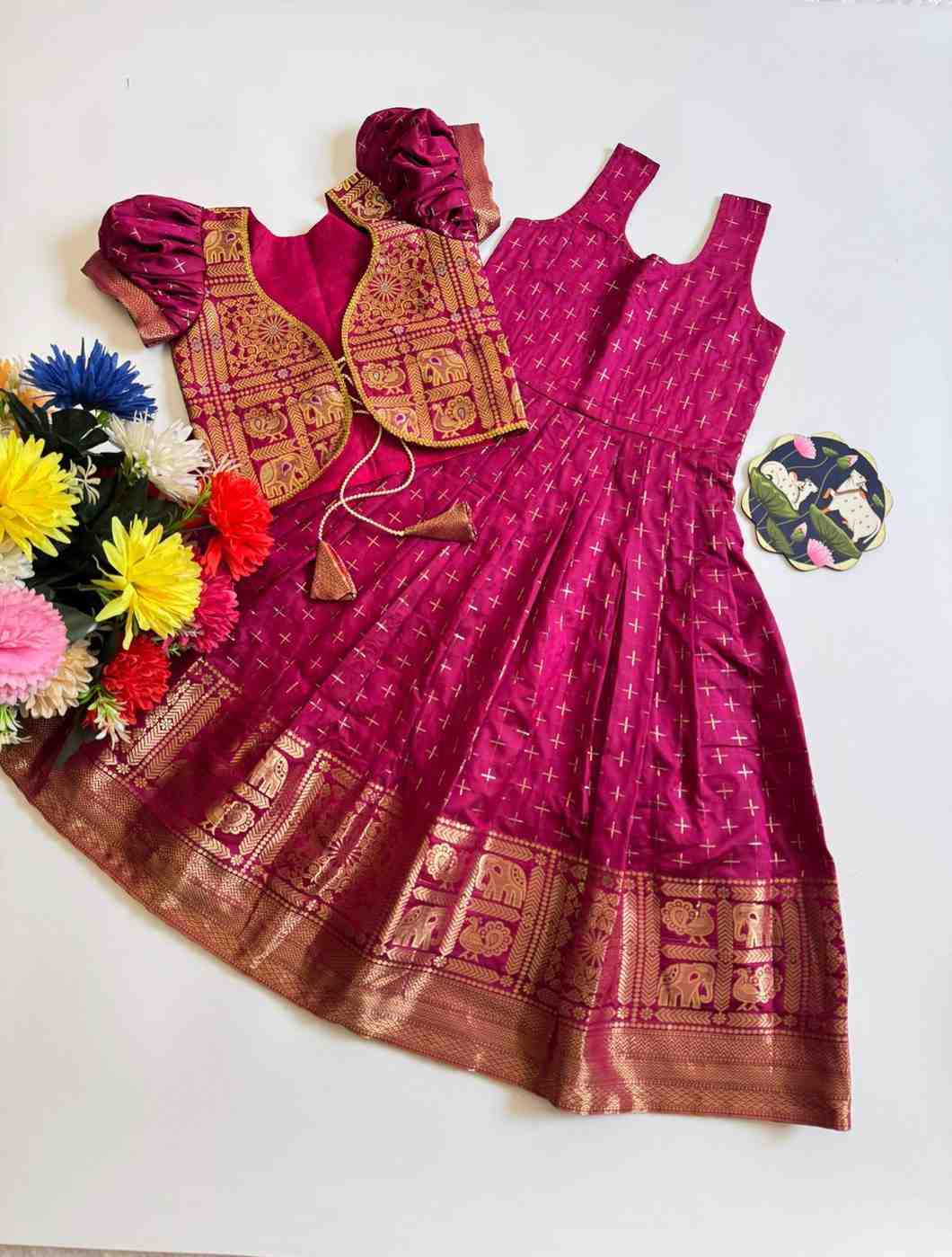 Kid's Soft Dola Silk Gowns