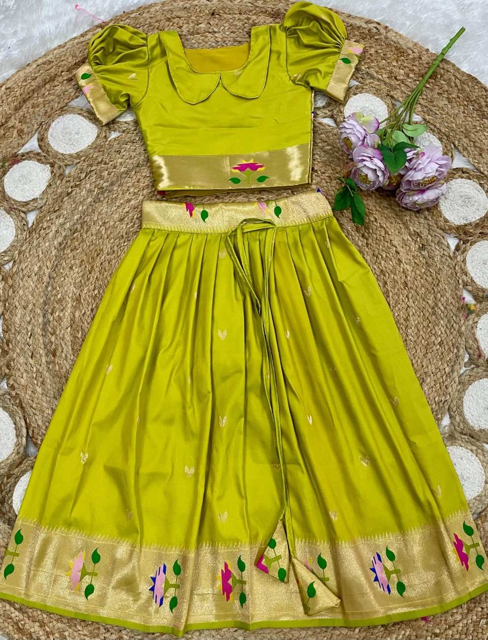 Kid's Paithani Silk Lehengas