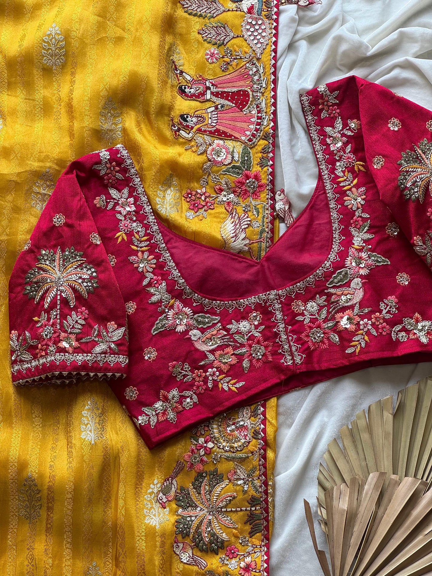 Fancy Dola silk sequence saree – colour view – Arhas Couture