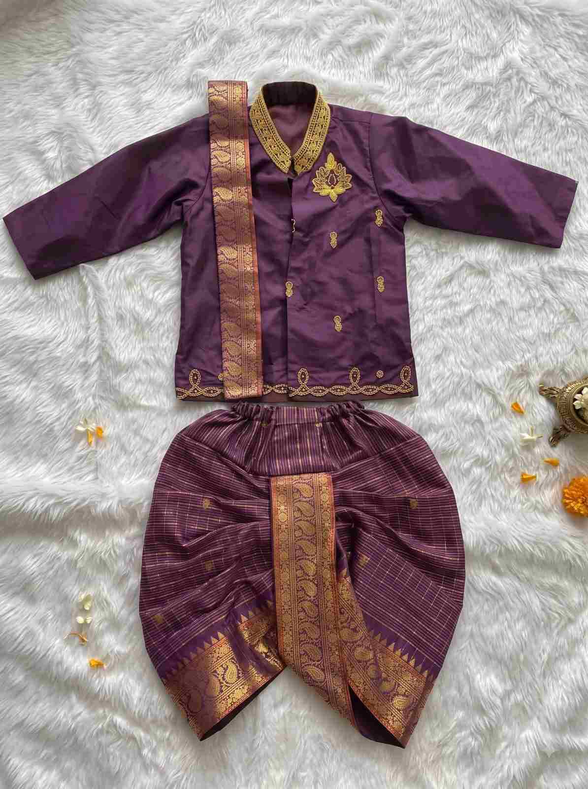 Gold Zari Silk Family Outfits