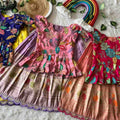 Kids tissue silk lehenga – Yellow, Purple, Orange – 1 to 15 years – Arhas Couture