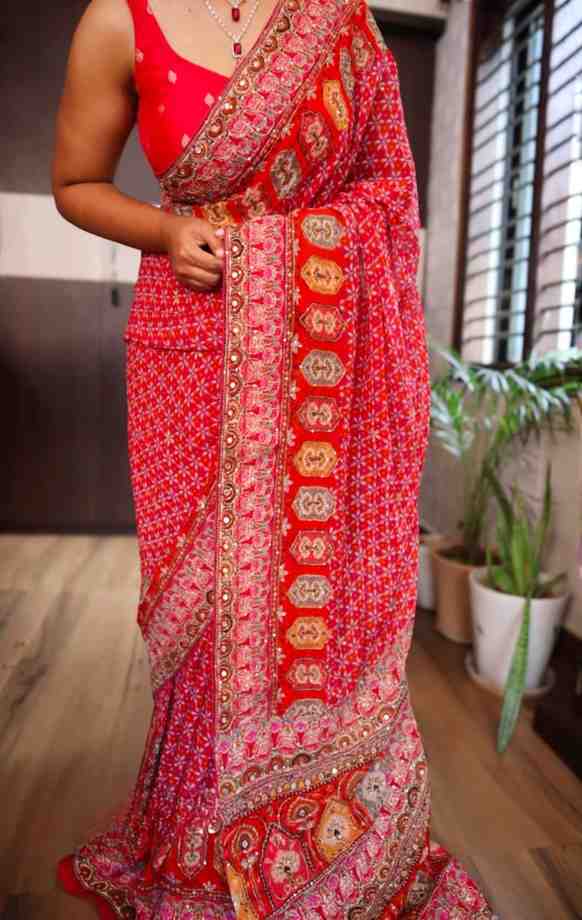 Georgette Khadi Silk Saree