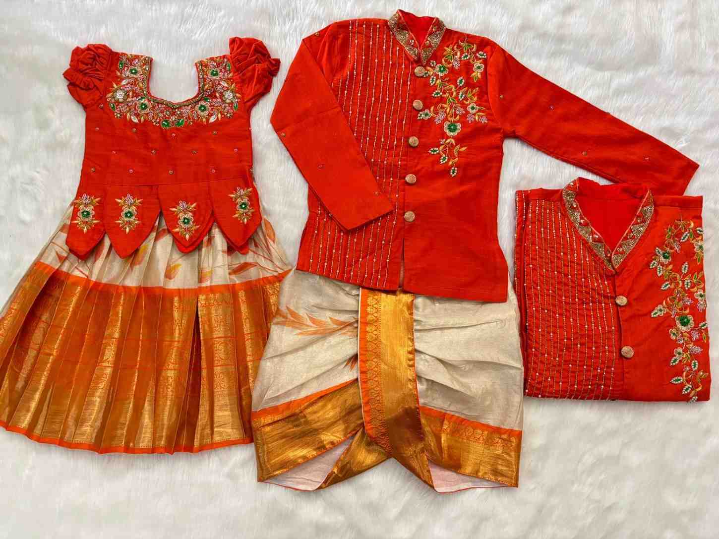 Semi Kanchi tissue family outfit – colour 5 – Arhas Couture