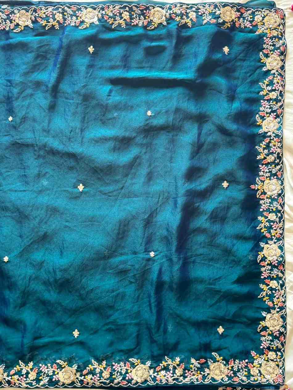 Fancy space silk handwork sarees by Arhas Couture