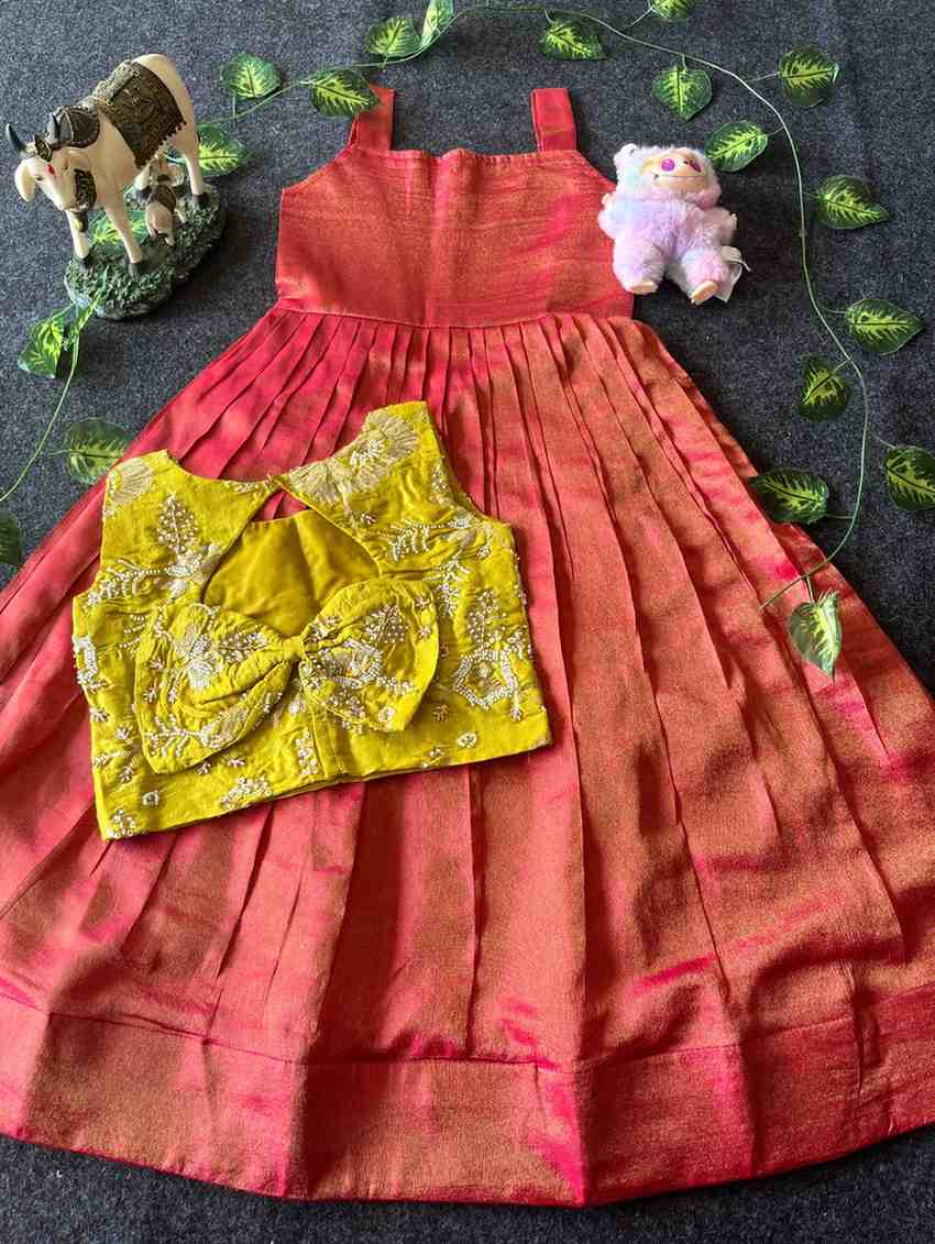 Kids tissue gown – yellow – Arhas Couture