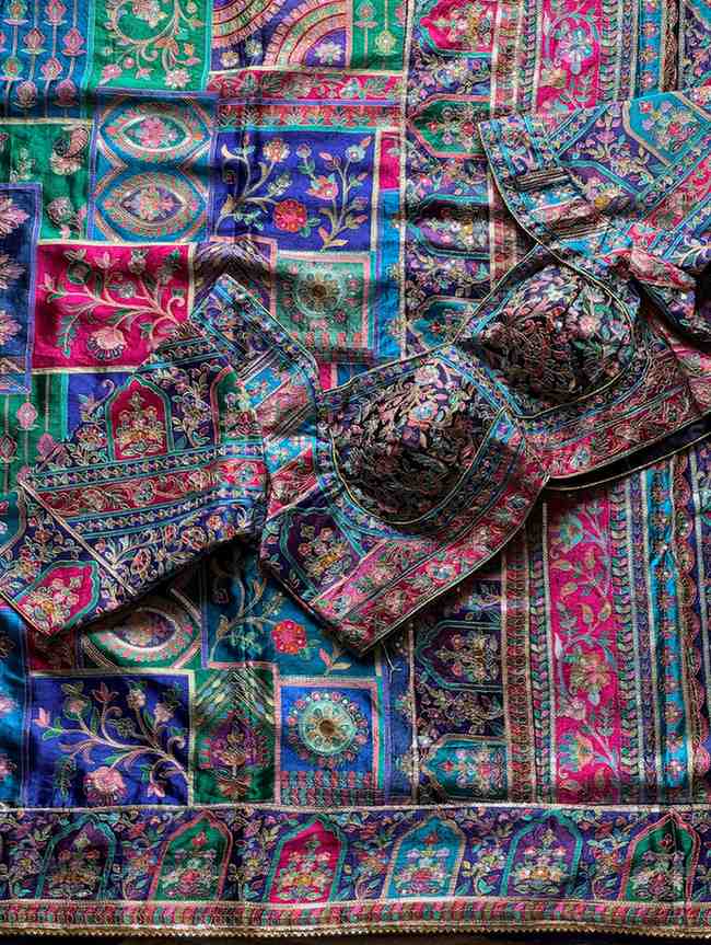 Fancy crepe designer sarees by Arhas Couture