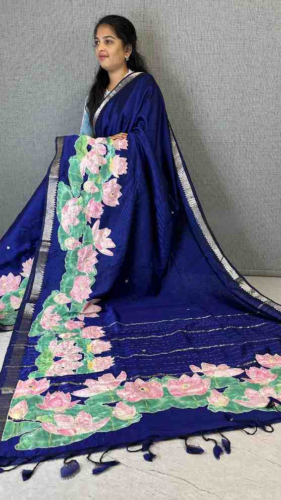 Mangalagiri Appliaque Silk Saree