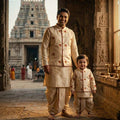 Raw silk family outfit – kids and men – Arhas Couture