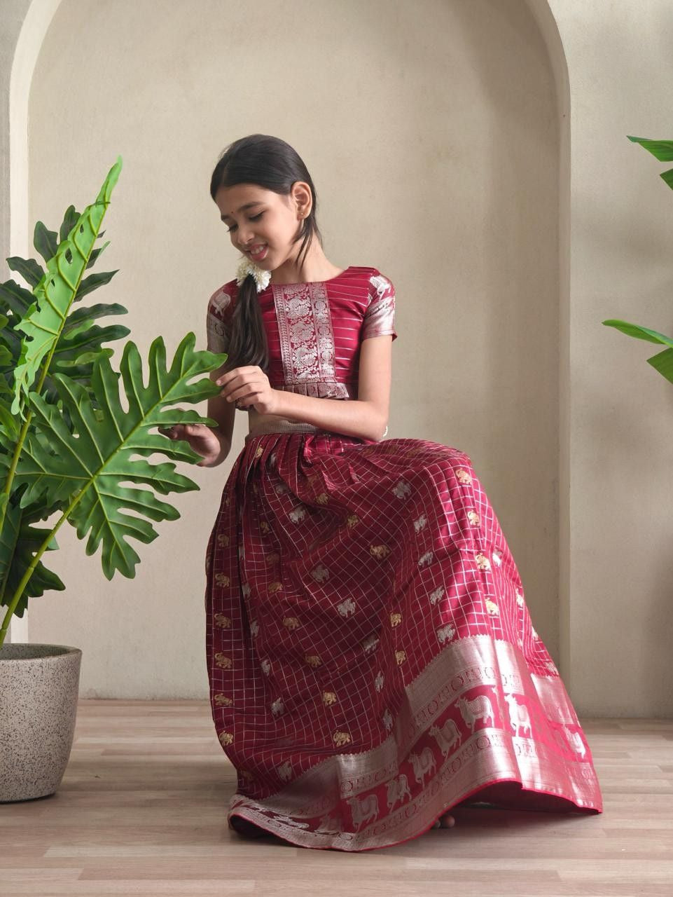 Kid's Kanchi Silk Lehengas