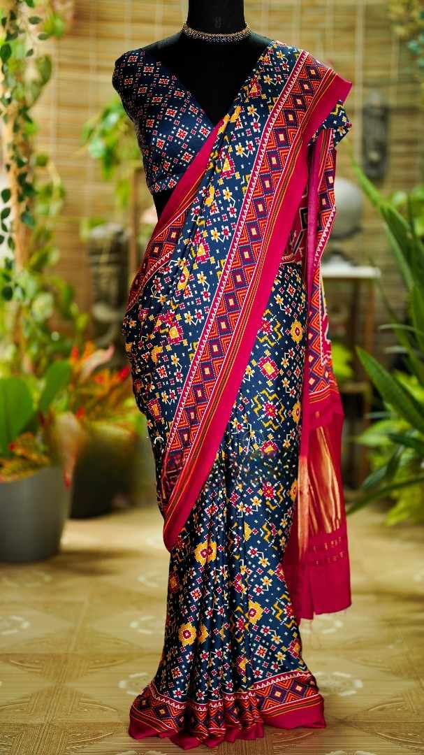 Fancy Gaji Patola saree – colour view – Arhas Couture
