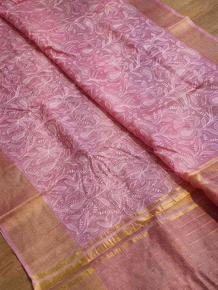 Dyeable Embroidery Silk Sarees