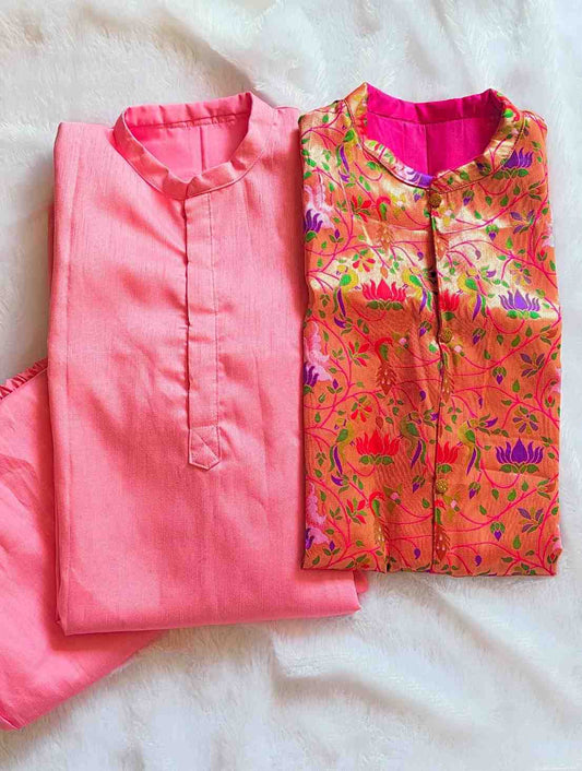 AC's Raw Silk Paithani Family Outfits